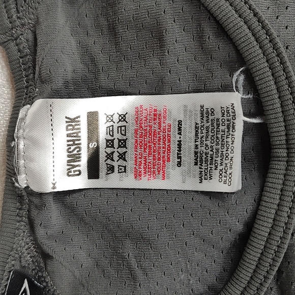 Gym Shark Dark Gray Workout Active Casual Short Sleeve Shirt Size Small - Picture 2 of 6